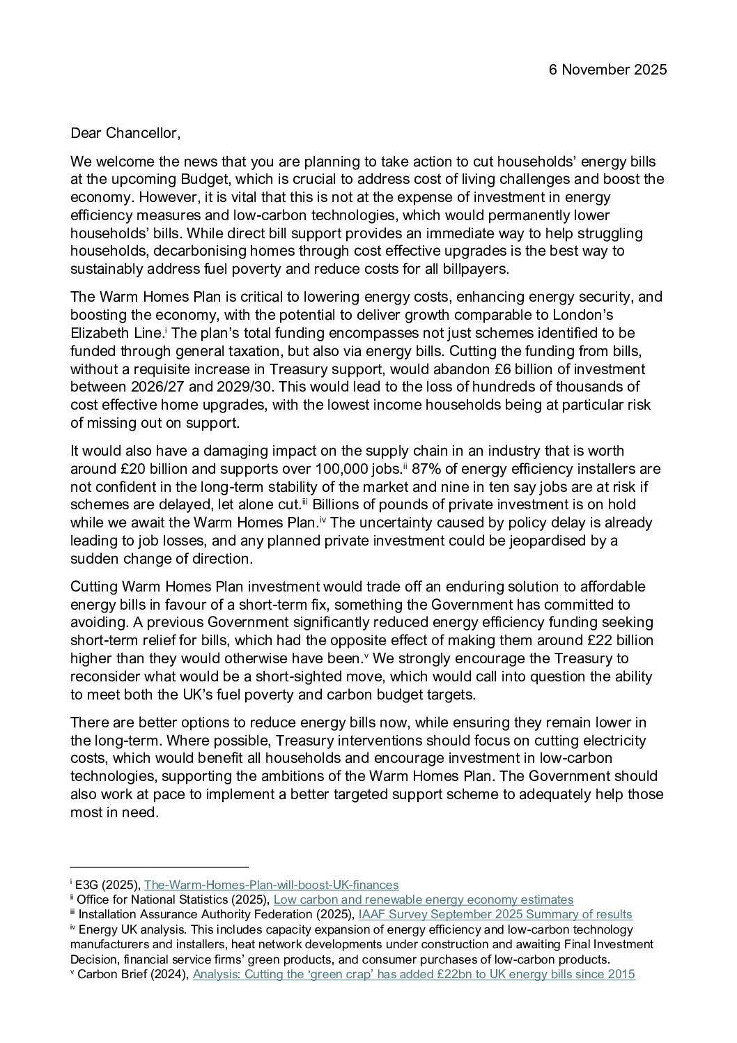 Joint letter to the Chancellor on WHP