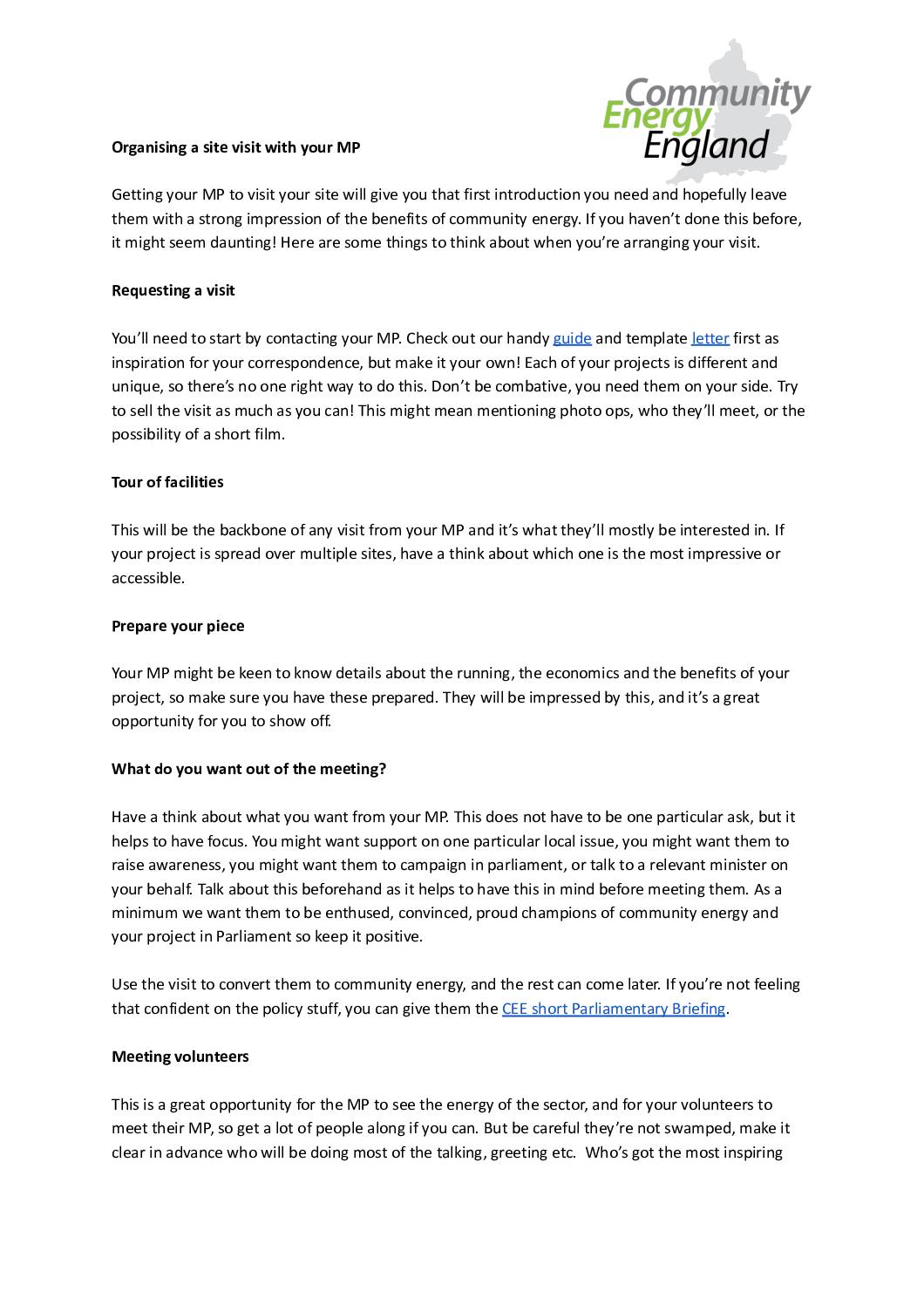 Our guide to hosting an MP site visit