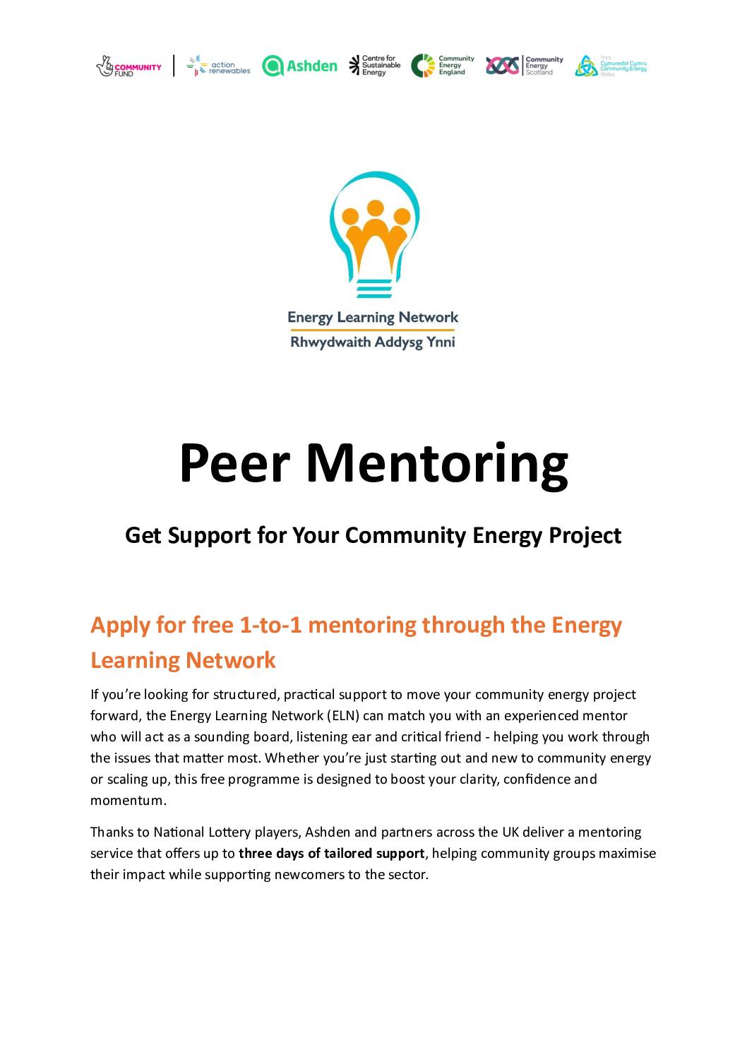 ELN Peer mentoring 2026 - further information for applicants