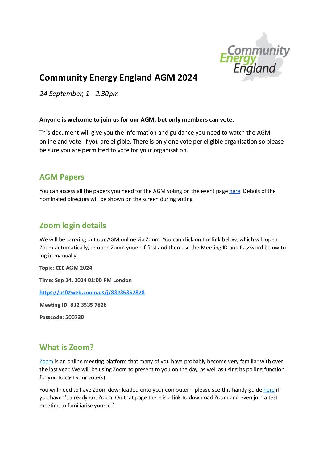 CEE AGM 2024 Zoom Guidance