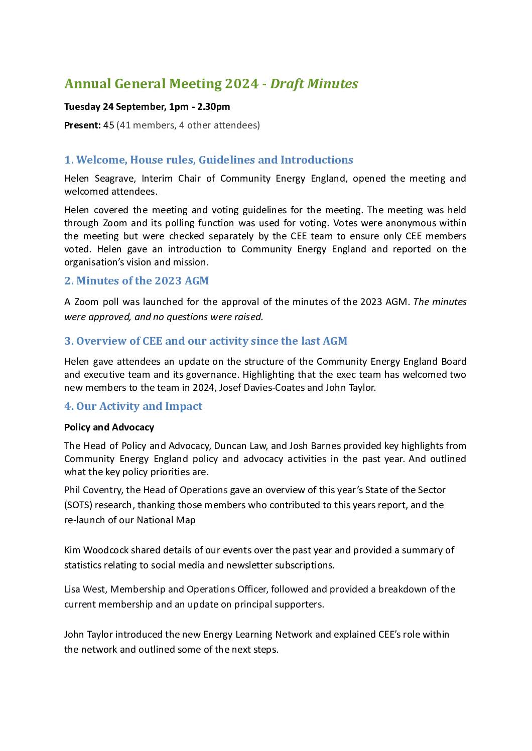 Draft CEE AGM 2024 Minutes