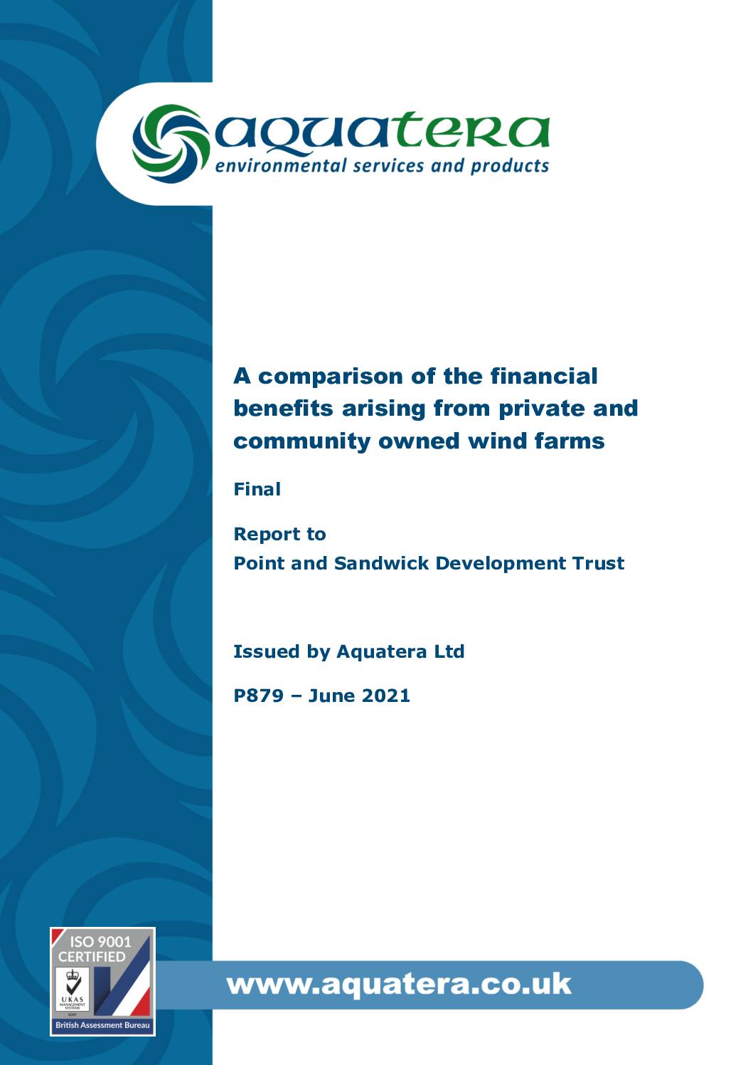 A Comparison of the Financial Benefits Arising from Private and Community Owned Wind Farms (June 2021)