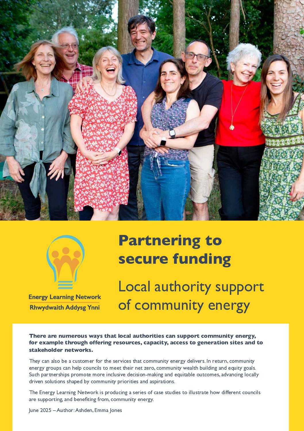 Partnering to secure funding: Local authority support of community energy